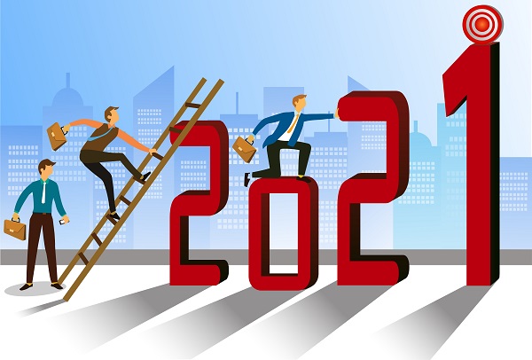 people climbing over the world 2021 - surviving a recession concept